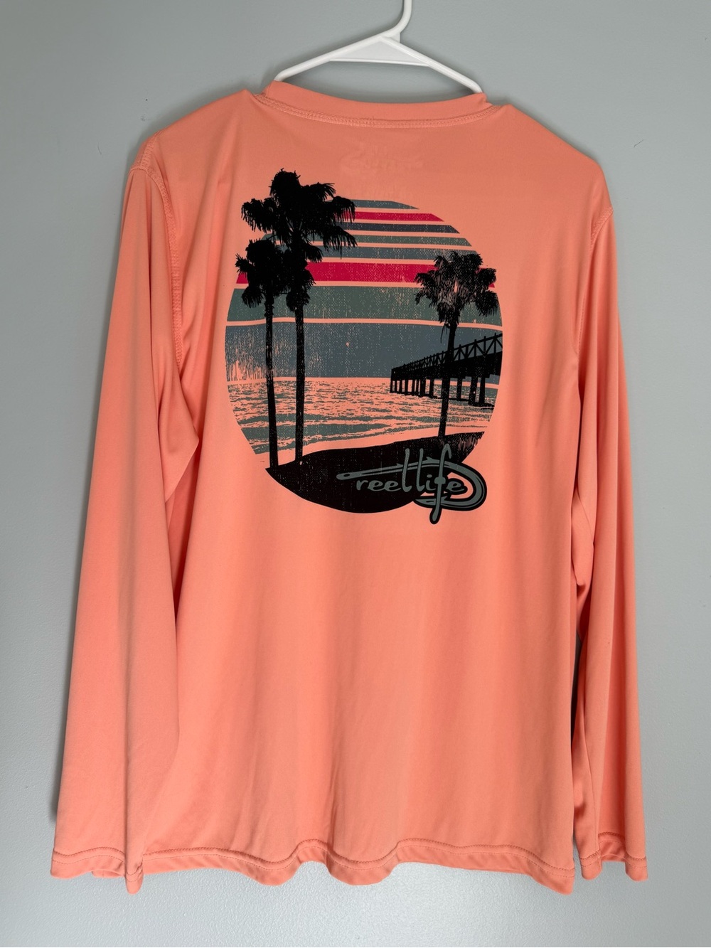 Reel Life Men’s Long Sleeve Coral Graphic Tee